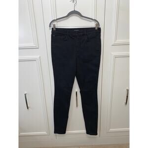 Athleta Women's Tall‎ Black Skinny Jeans Size 12 Mid-Rise Stretch Denim